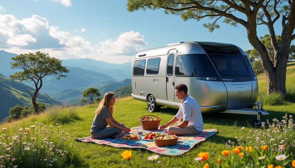 embarquez pour une aventure électrique inoubliable avec le road trip en caravane pebble flow. explorez des paysages à couper le souffle tout en profitant d'un voyage écoresponsable et confortable. découvrez la liberté de la route avec ce véhicule innovant, parfait pour les amateurs de nature et de sensations fortes.