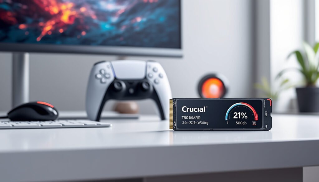 découvrez le ssd nvme crucial t500, spécialement conçu pour les gamers sur ps5 et pc. profitez d'une performance optimale avec une réduction exceptionnelle de 41%! ne manquez pas cette offre pour améliorer votre expérience de jeu.