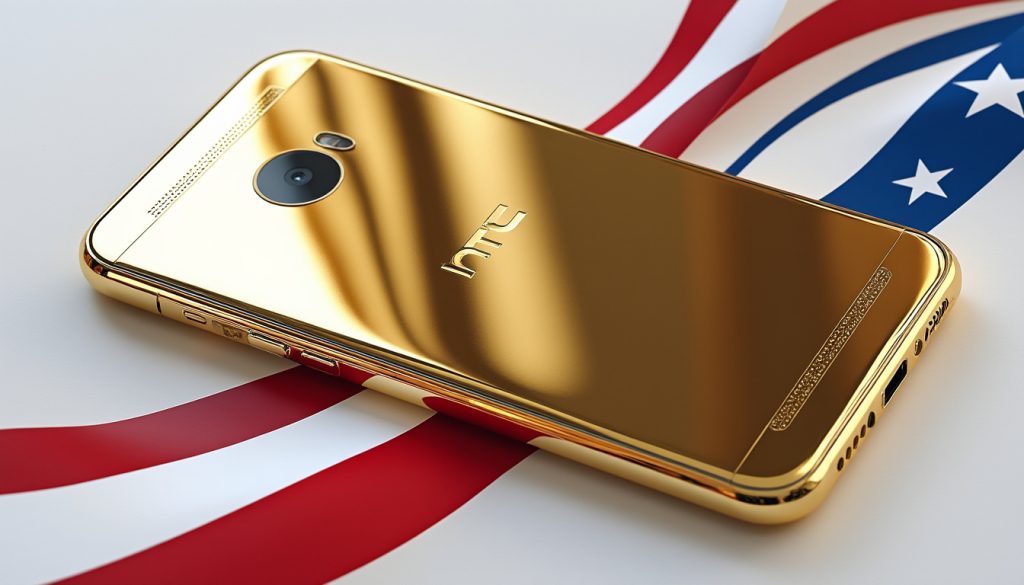 découvrez la vérité sur le smartphone présenté comme 100 % américain par trump : en réalité, il s'agit d'un modèle htc habillé d'une coque dorée.